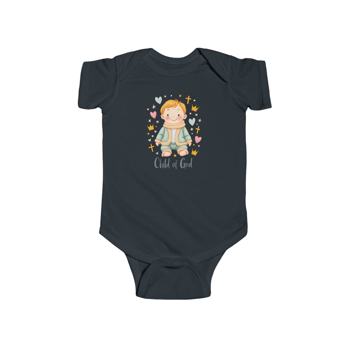 Baby Bodysuit — "Child of God" Angel Baby Onesie for Baptism & Church