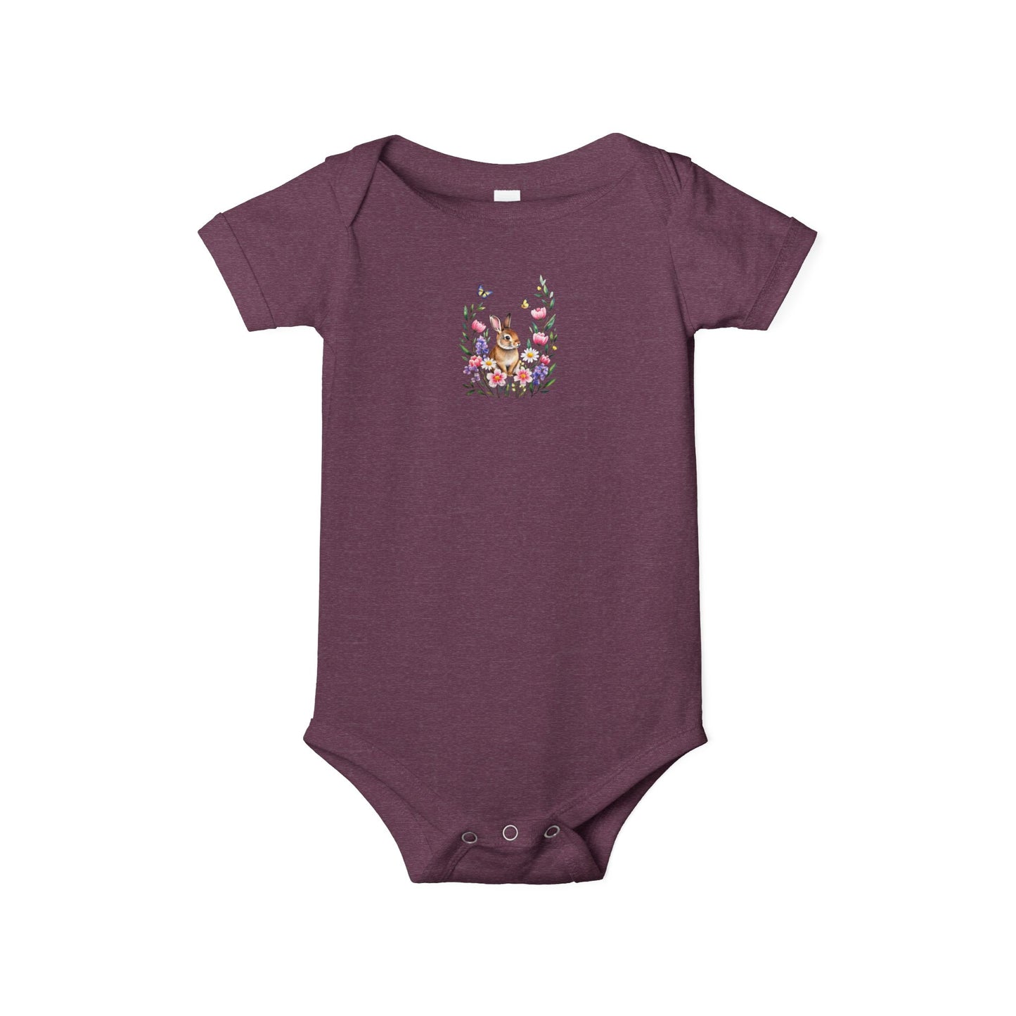 Floral Bunny Infant One-Piece Bodysuit