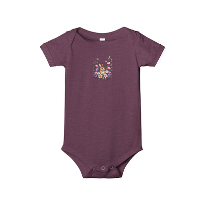 Floral Bunny Infant One-Piece Bodysuit