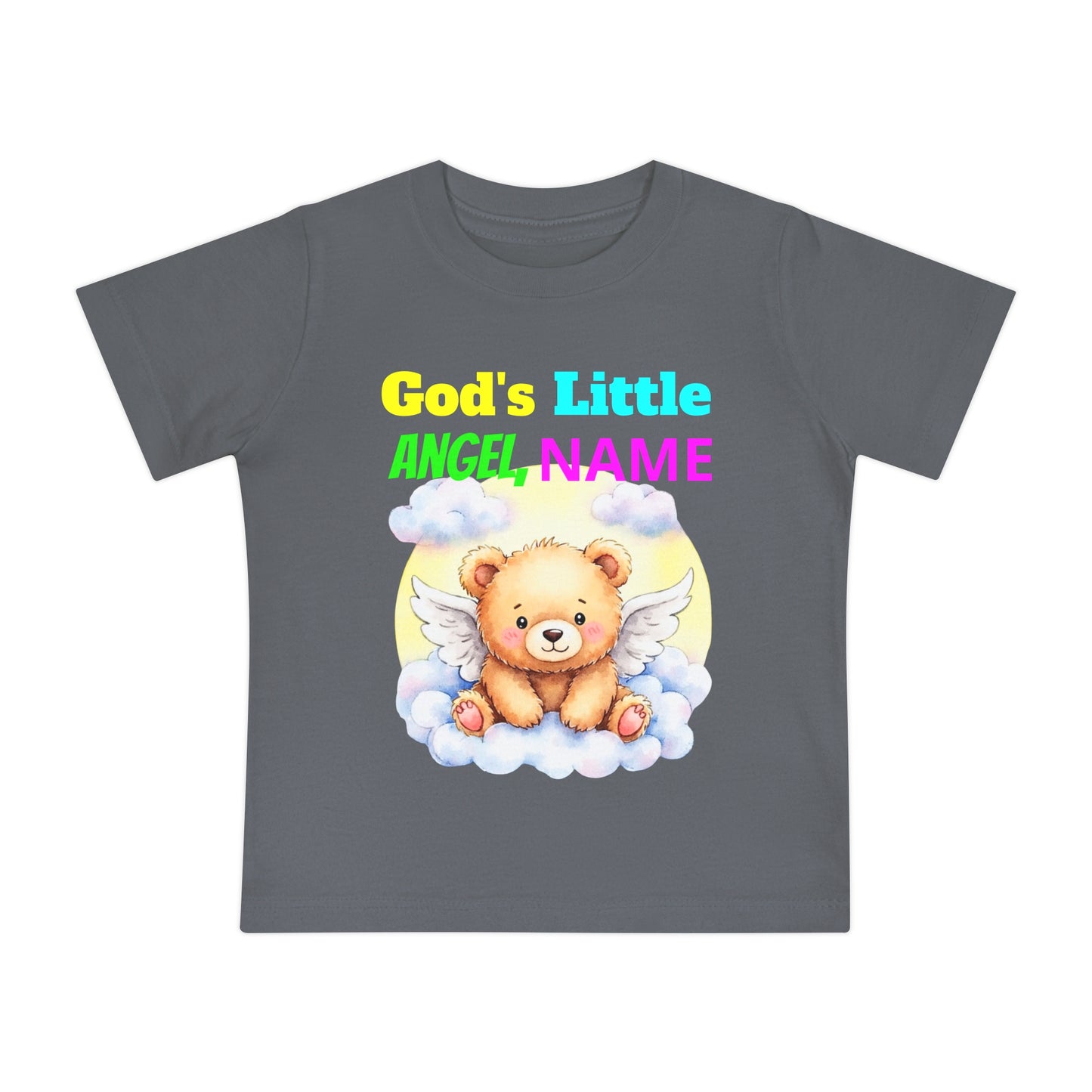 Baby T-Shirt — Personalized "God's Little Angel" Teddy Design