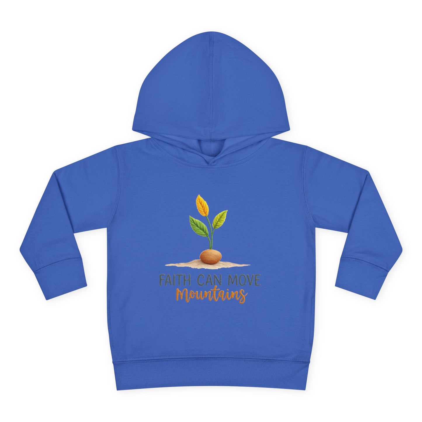 Toddler Hoodie - "Faith Can Move Mountains" Plant Graphic