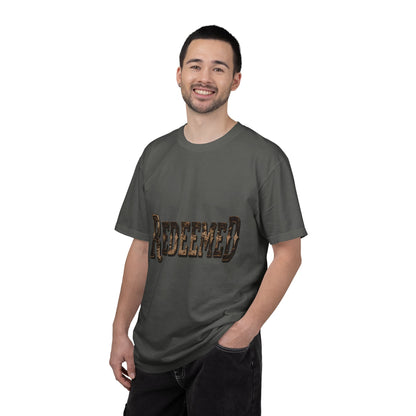Garment-Dyed Statement Tee — Bold Single-Word Typographic Front
