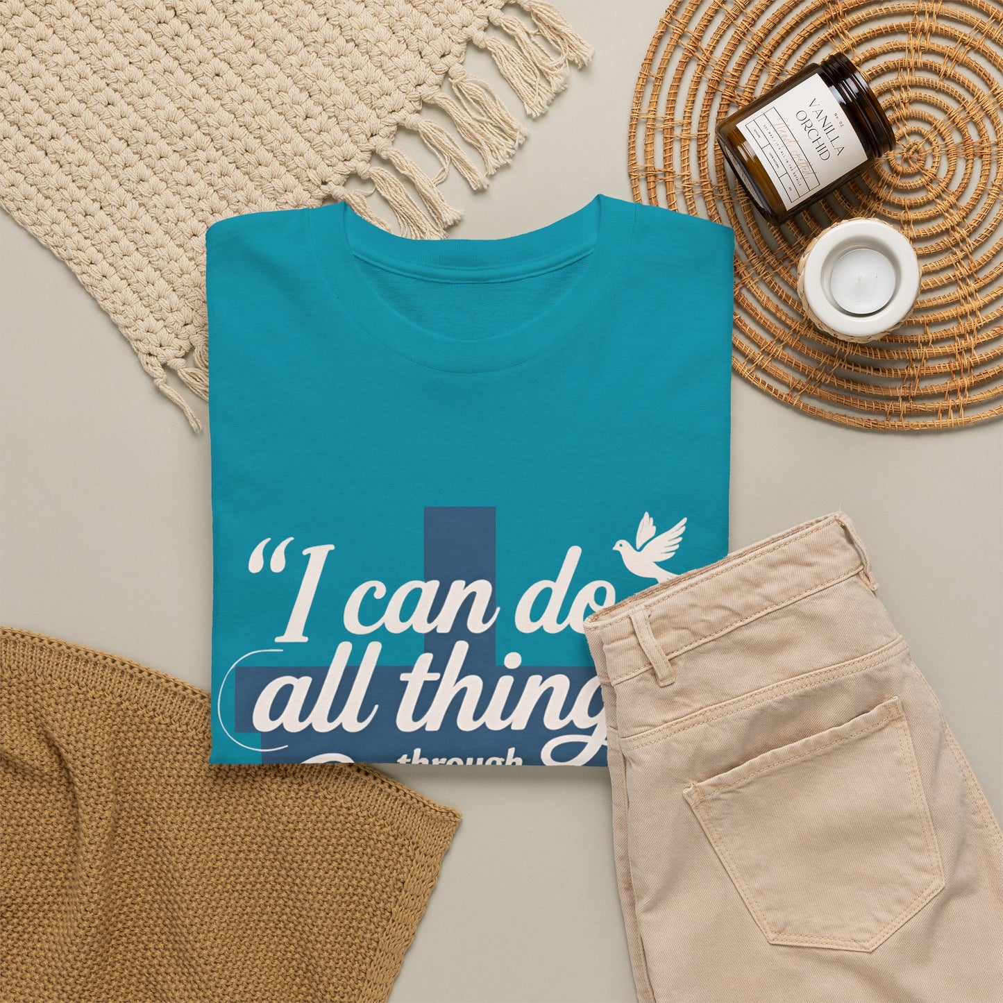 Philippians 4:13 Cotton Tee — "I Can Do All Things" Christian Prayer T-Shirt