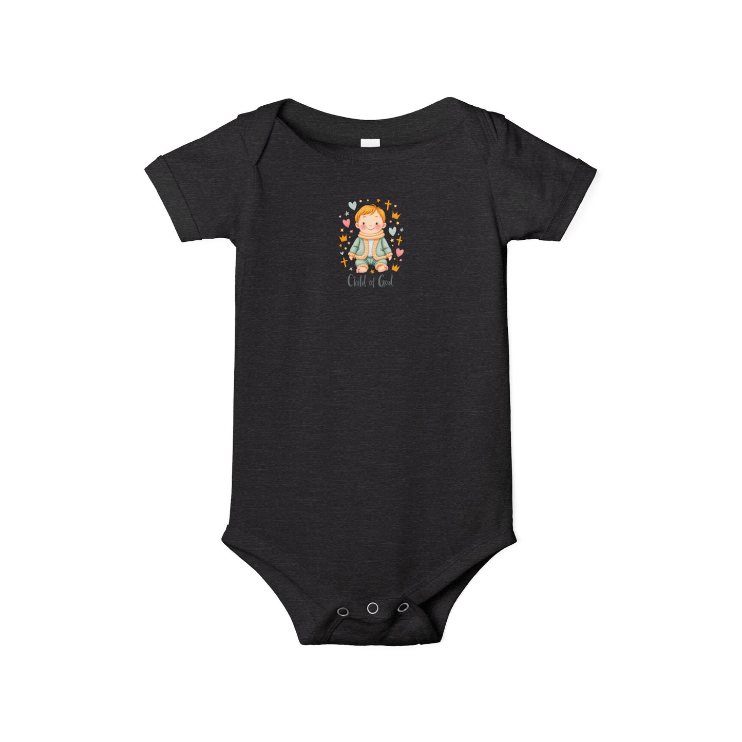 Infant One-Piece Bodysuit — Cute Little Girl Illustration "Hello World" Baby Bodysuit