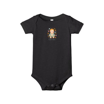 Infant One-Piece Bodysuit — Cute Little Girl Illustration "Hello World" Baby Bodysuit