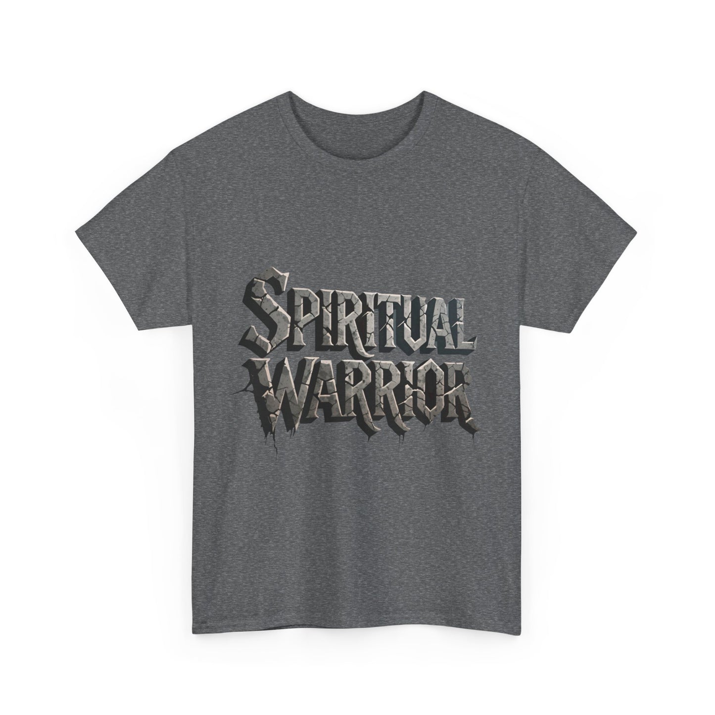 Spiritual Warrior T-Shirt — Gothic Lettering Faith & Strength Tee