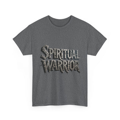 Spiritual Warrior T-Shirt — Gothic Lettering Faith & Strength Tee