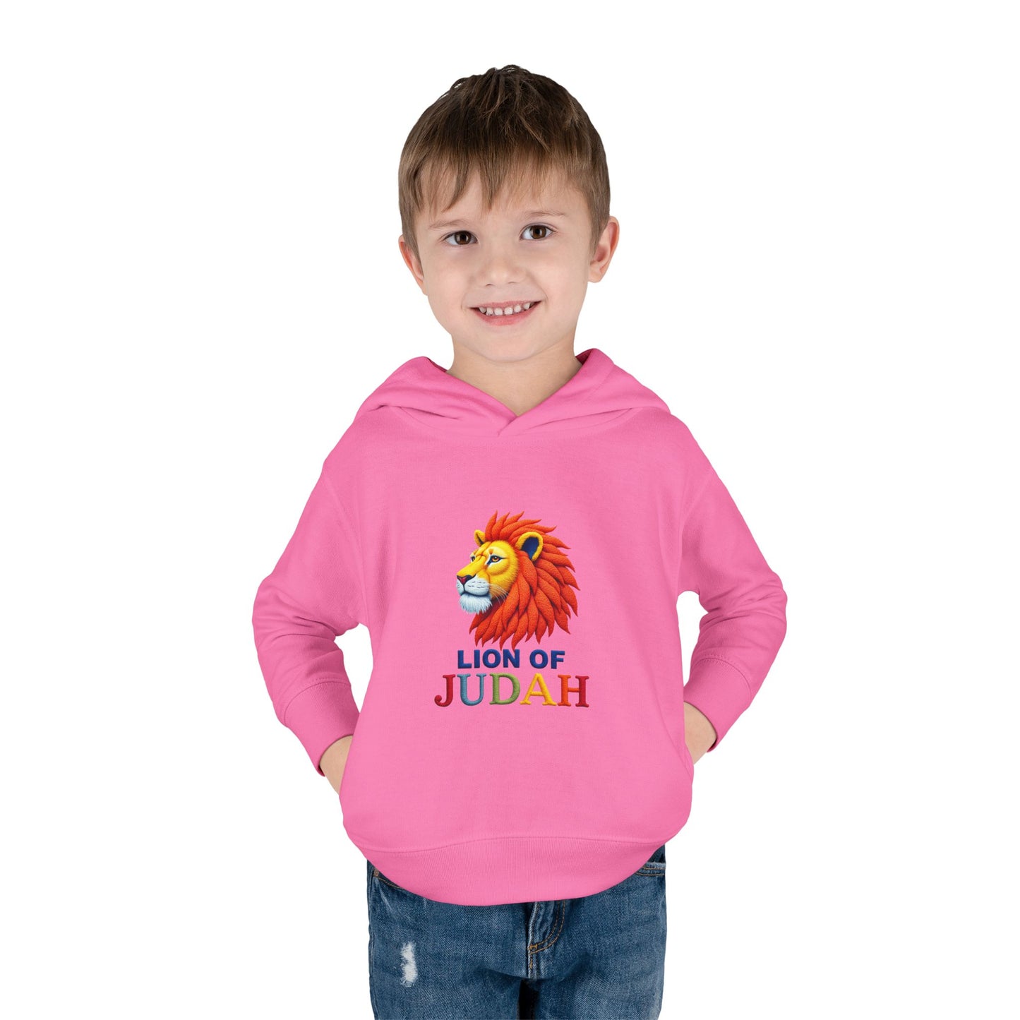 Lion of Judah Toddler Hoodie — Christian Kids Pullover with Colorful Lion Graphic