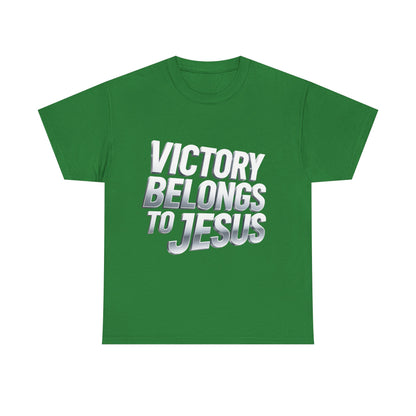 Victory Belongs to Jesus T-Shirt — Heavyweight Christian Faith Tee