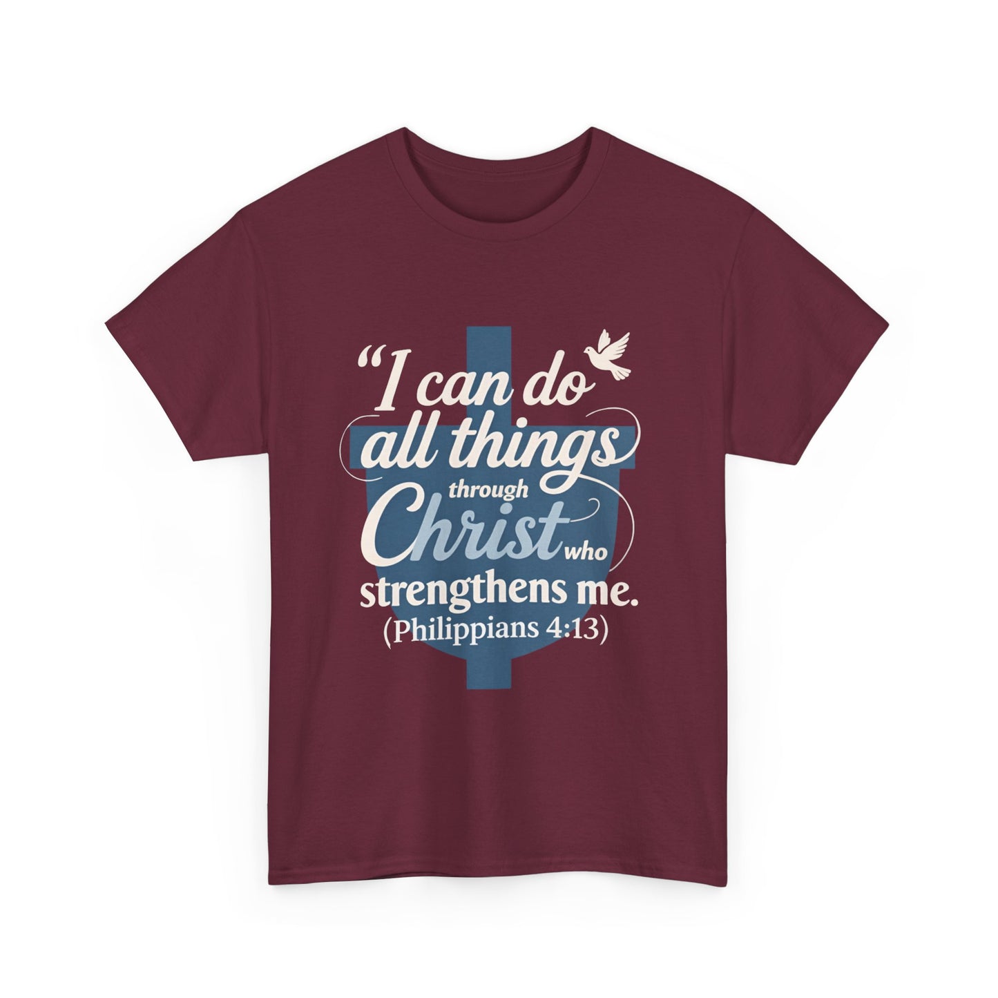 Philippians 4:13 Cotton Tee — "I Can Do All Things" Christian Prayer T-Shirt