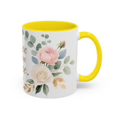 Grace Upon Grace Floral Coffee Mug — John 1:16 Scripture Accent Mug