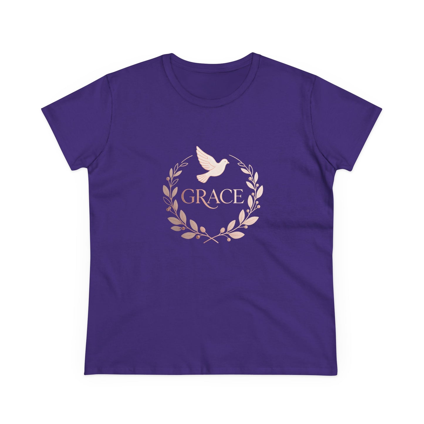 Graceful Dove Wreath Tee — Women's Rose-Gold Reminder Tee