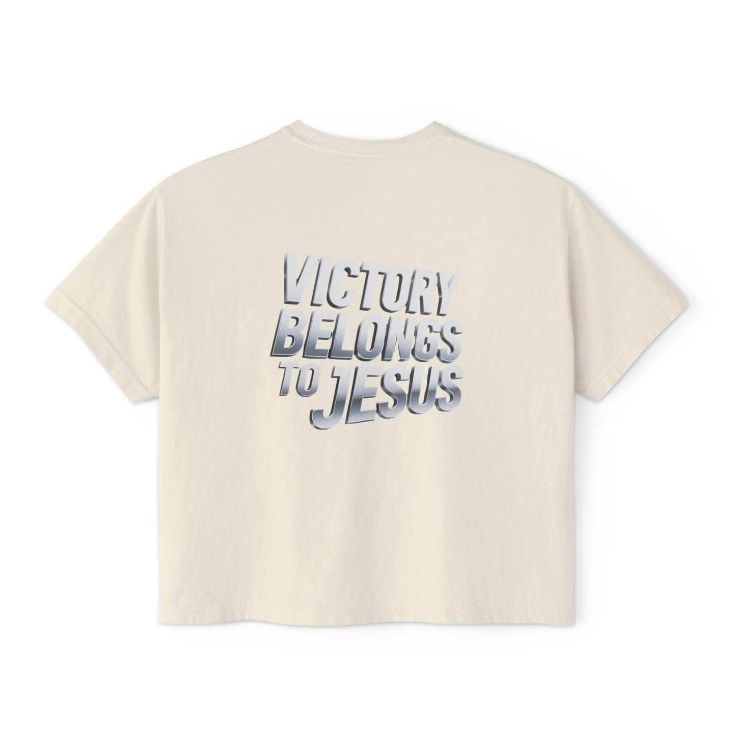 Victory Belongs to Jesus Boxy Tee — Christian Faith Graphic Tee