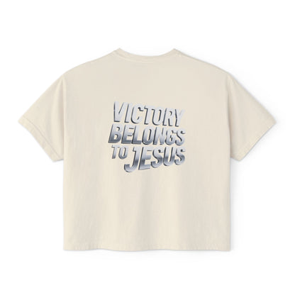 Victory Belongs to Jesus Boxy Tee — Christian Faith Graphic Tee