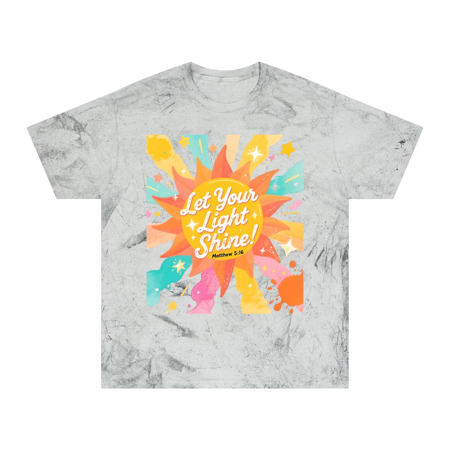 Let Your Light Shine T-Shirt — Retro Sunshine Graphic Tee (Matthew 5:16)