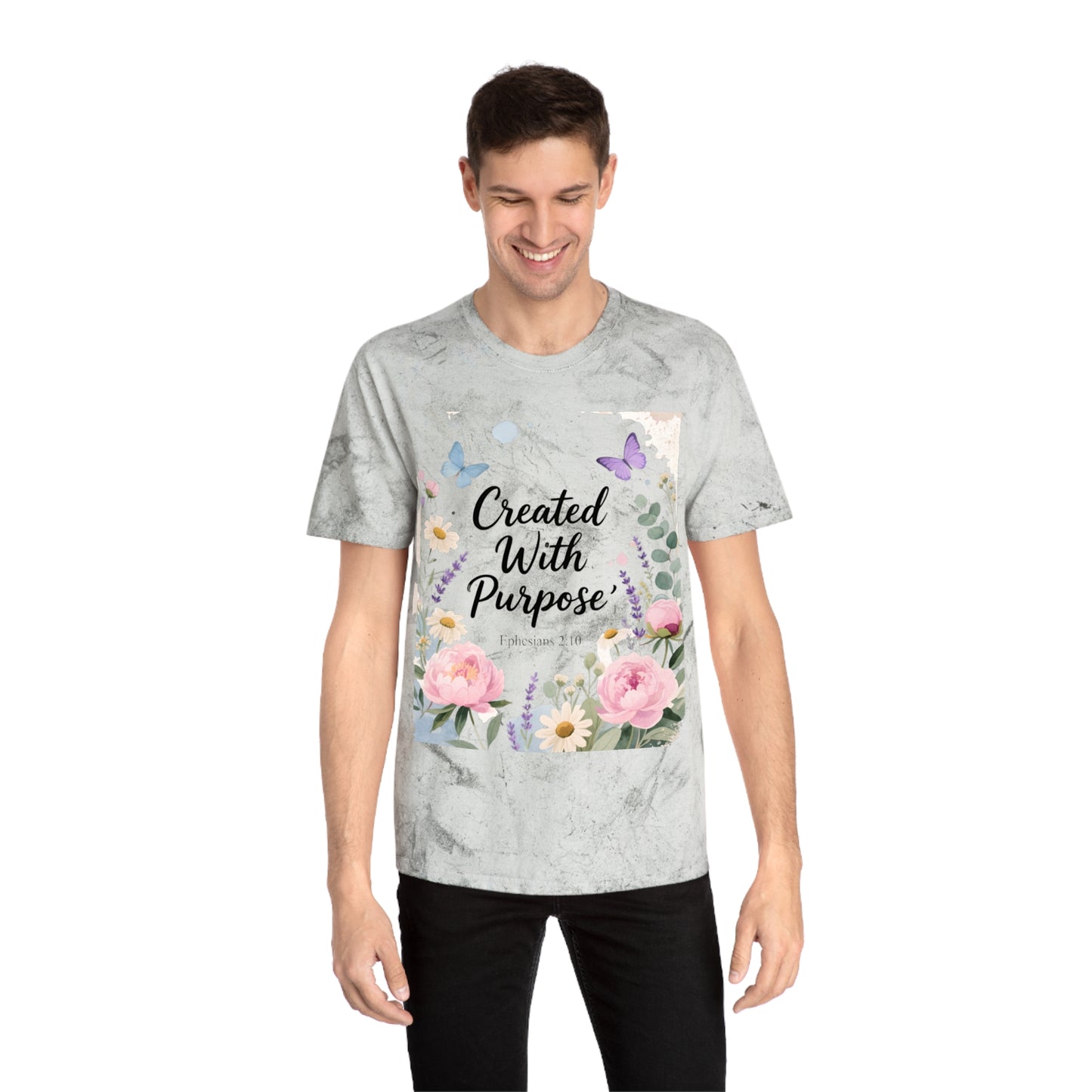 Created With Purpose Floral T‑Shirt Meaningful Gifts