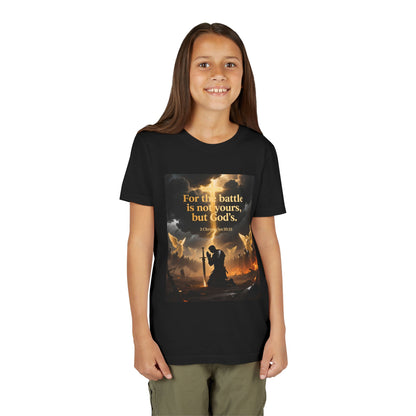 For the battle is not yours, but God's youth tee | Christian hands design | Meaningful Gift for Kids