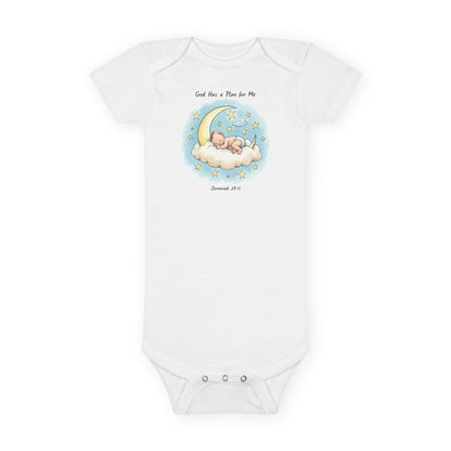 Baby Onesie - 'God Has a Plan for Me' Sleeping Moon Newborn Bodysuit