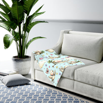 Baby Swaddle Blanket — Pastel Flying Doves Nursery Swaddle