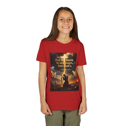For the battle is not yours, but God's youth tee | Christian hands design | Meaningful Gift for Kids