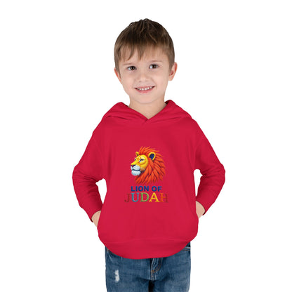 Lion of Judah Toddler Hoodie — Christian Kids Pullover with Colorful Lion Graphic