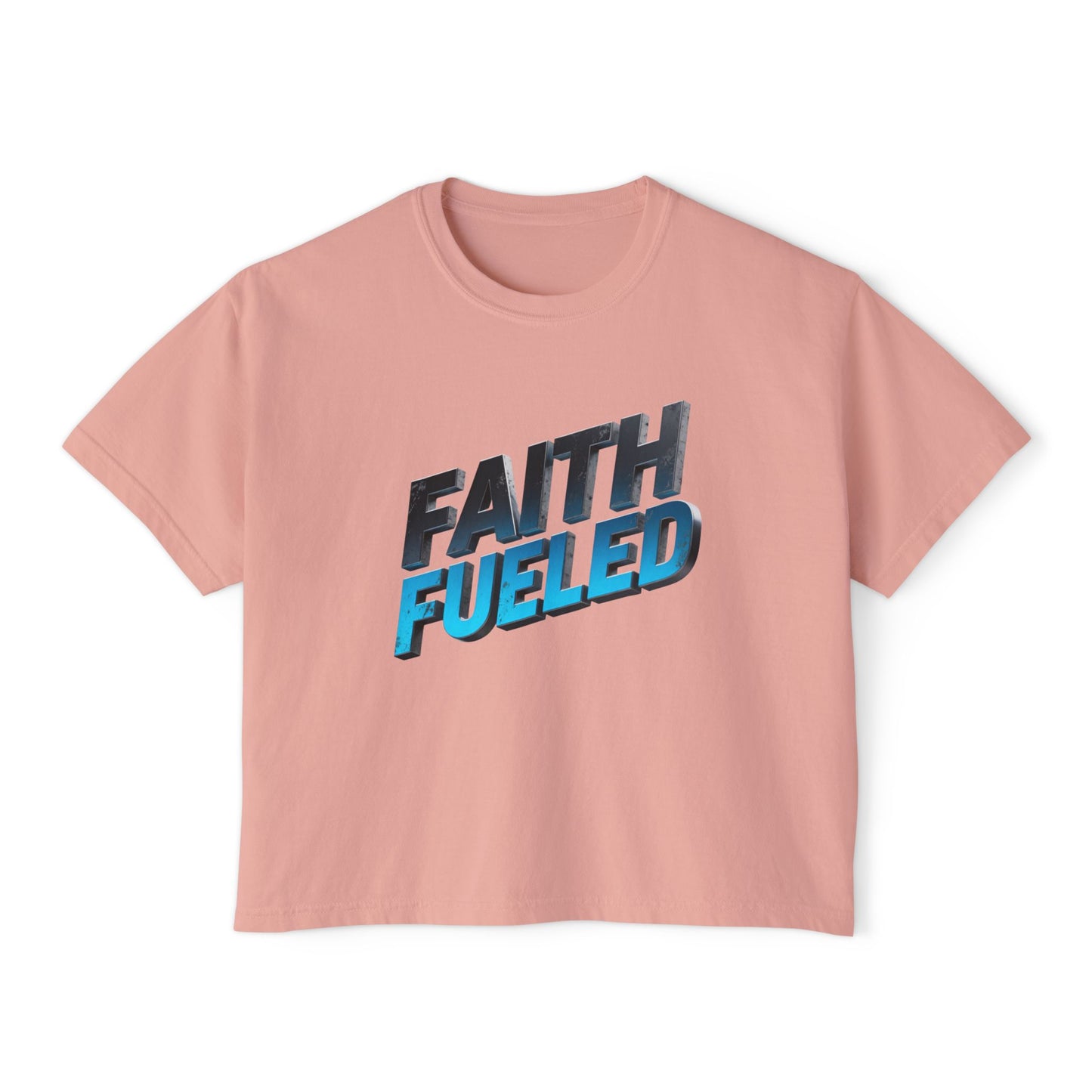 Faith Fueled Boxy Tee — Women's Inspirational Graphic Tee