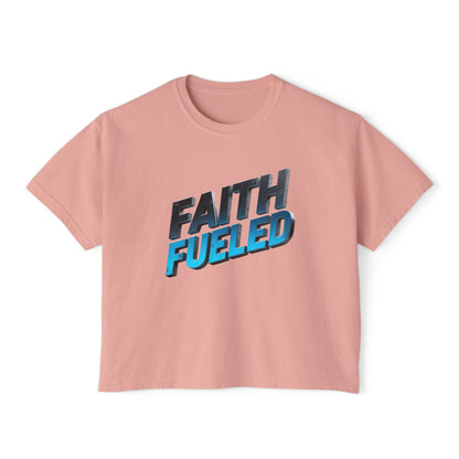 Faith Fueled Boxy Tee — Women's Inspirational Graphic Tee