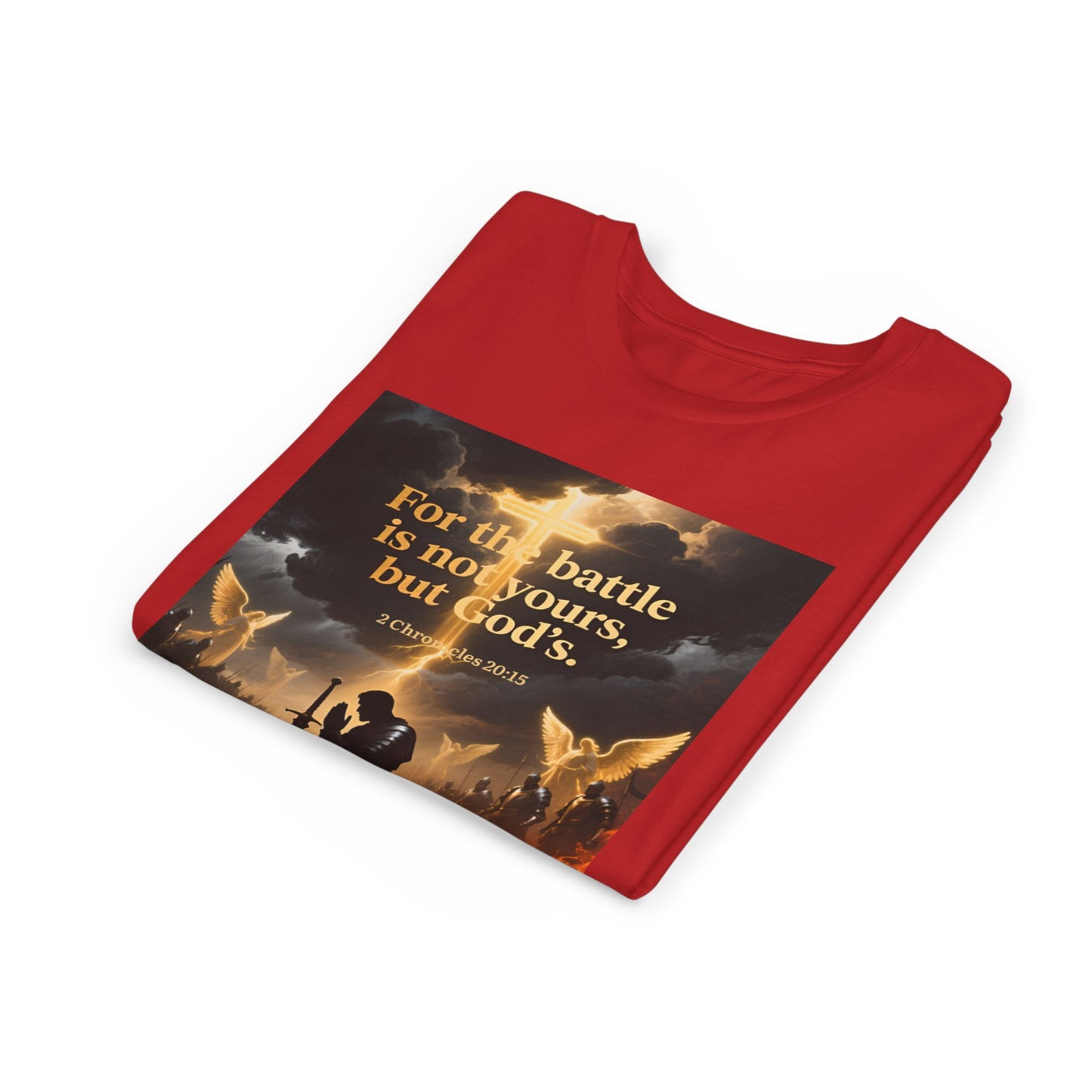For the battle is not yours, but God's youth tee | Christian hands design | Meaningful Gift for Kids