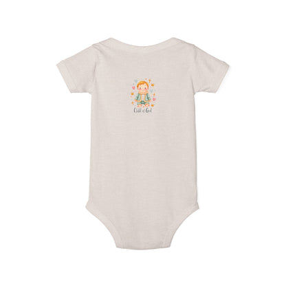 Infant One-Piece Bodysuit — Cute Little Girl Illustration "Hello World" Baby Bodysuit