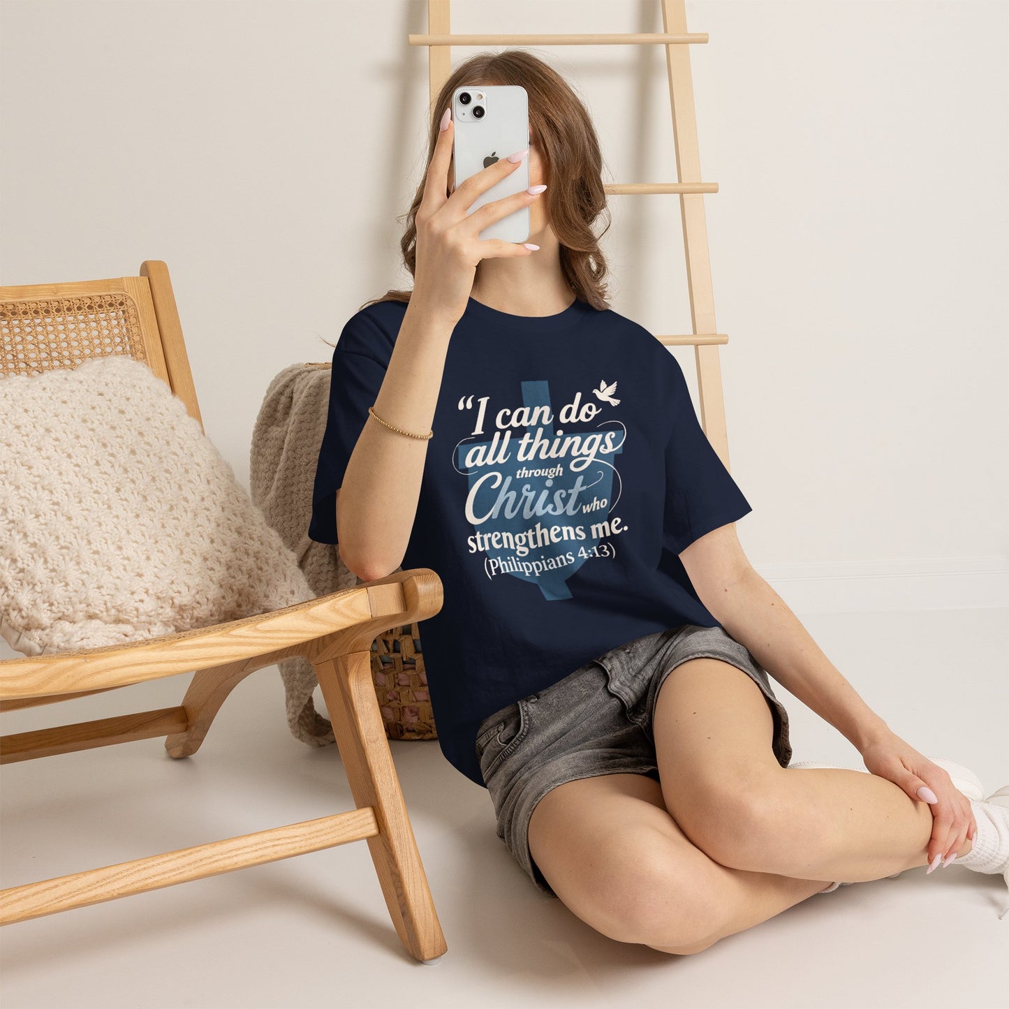Philippians 4:13 Cotton Tee — "I Can Do All Things" Christian Prayer T-Shirt