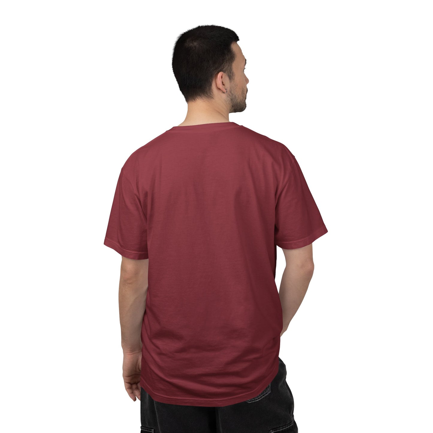 Garment-Dyed Statement Tee — Bold Single-Word Typographic Front