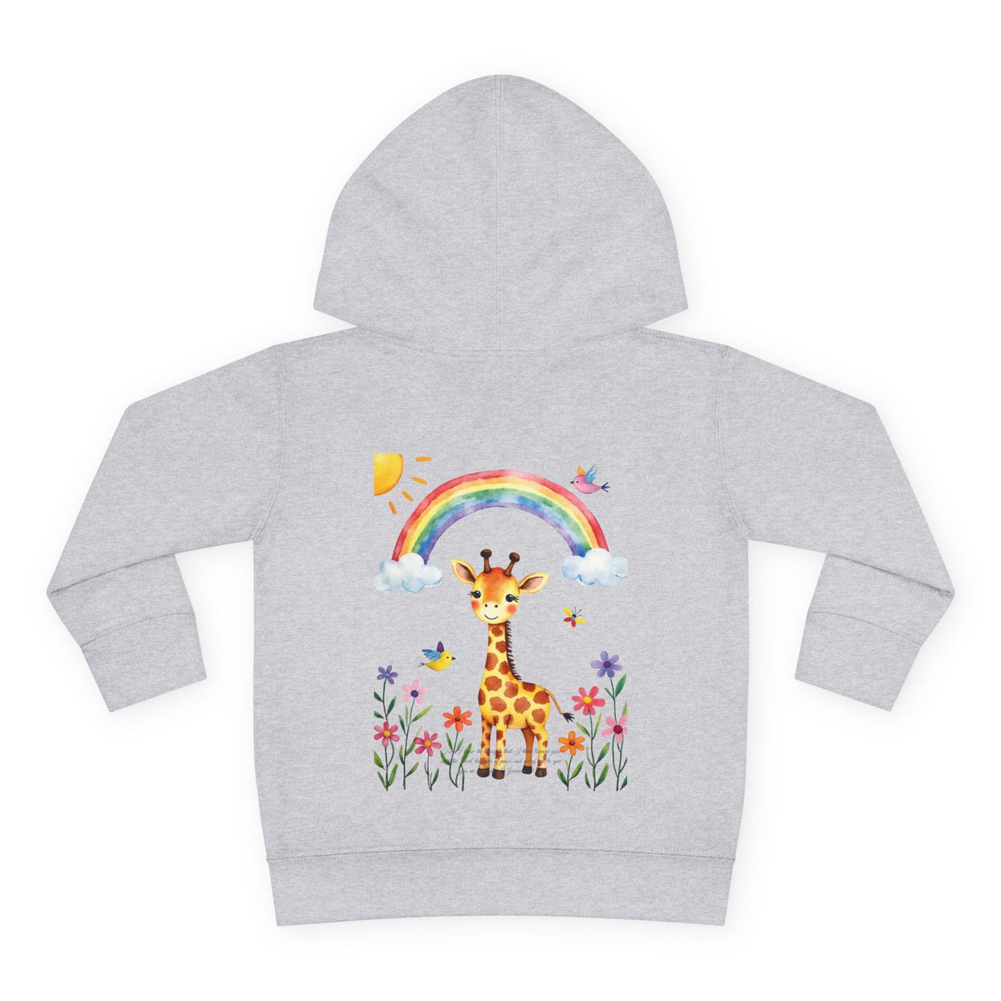 Toddler Hoodie — Giraffe Rainbow Floral Pullover