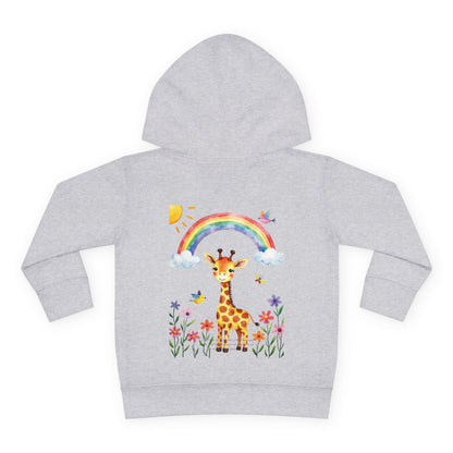 Toddler Hoodie — Giraffe Rainbow Floral Pullover