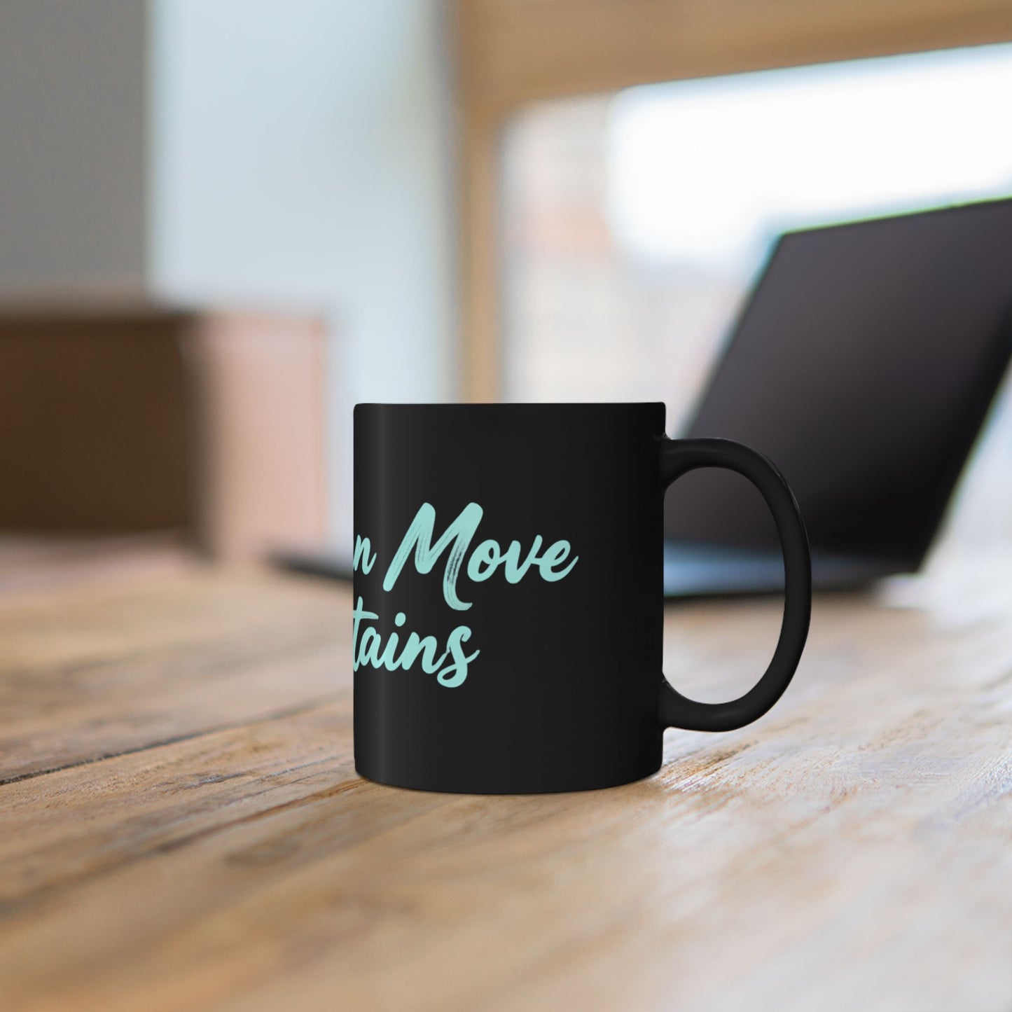Keep Going Black Ceramic Mug — Aqua Script Inspirational Coffee Cup (11oz & 15oz)