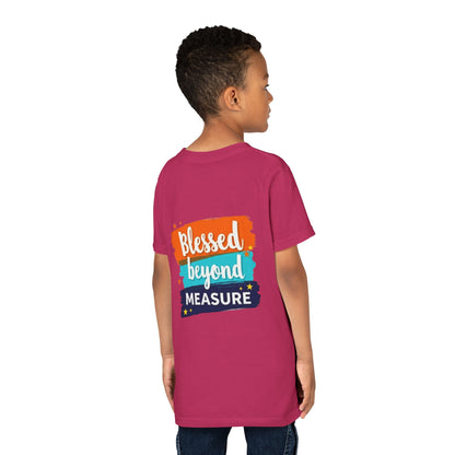 Blessed Beyond Measure Youth Tee | Inspirational Kids Shirt, Faith Design