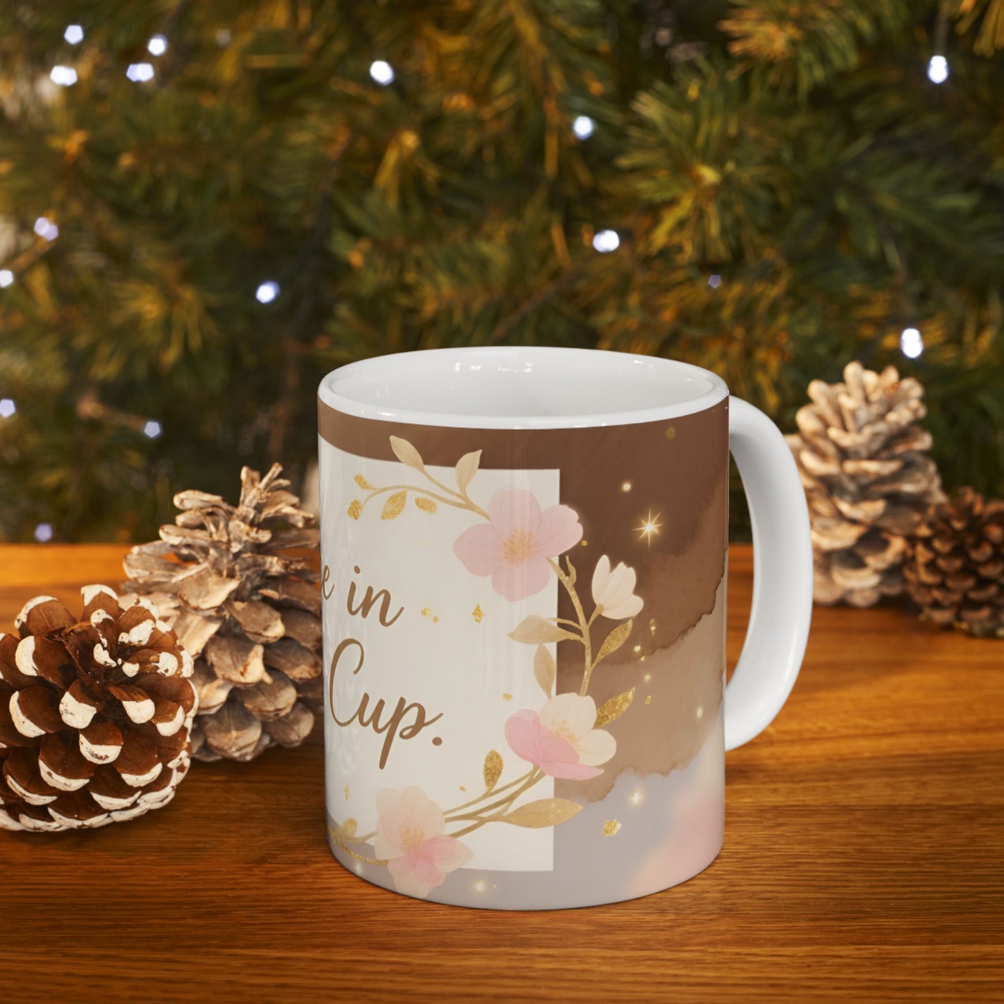 Grace in Every Cup Mug | Floral Script Ceramic Coffee Tea Cup
