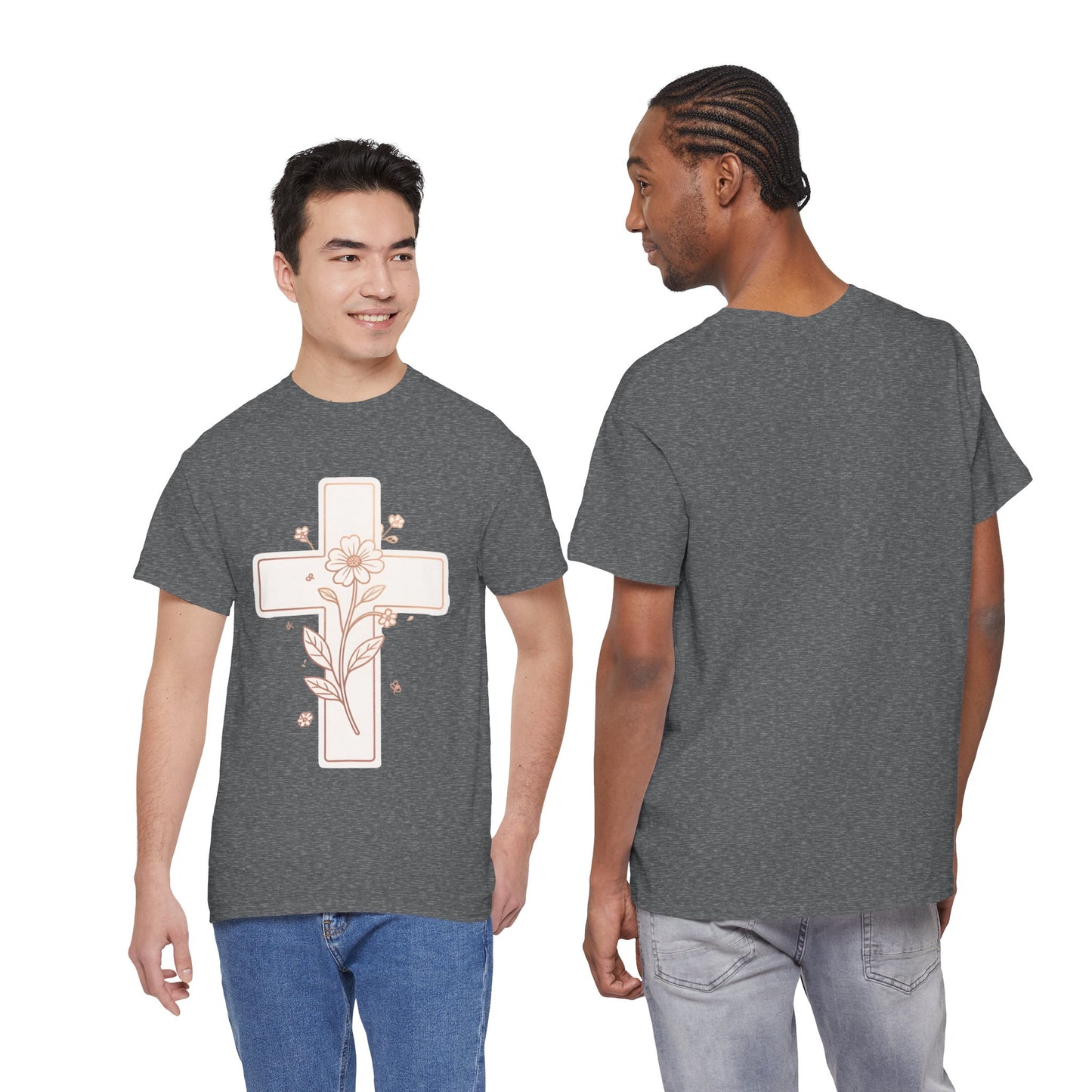 Floral Cross Tee — Delicate Bloom Christian T-Shirt