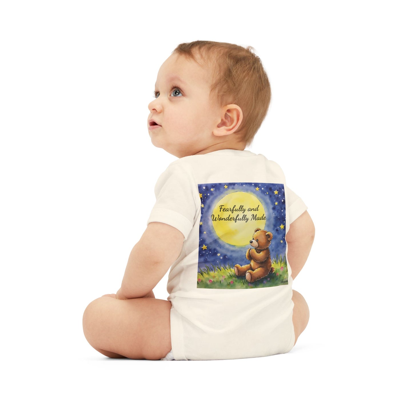 Infant One-Piece — 'Little Prayer Warrior' Bear Baby Bodysuit (Personalize Name)