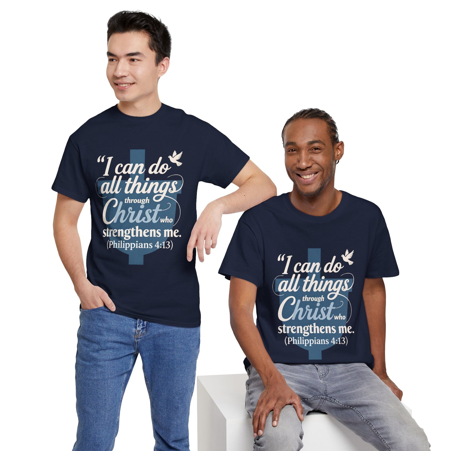 Philippians 4:13 Cotton Tee — "I Can Do All Things" Christian Prayer T-Shirt