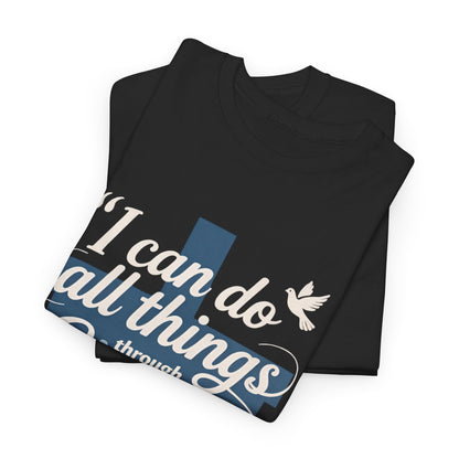 Philippians 4:13 Cotton Tee — "I Can Do All Things" Christian Prayer T-Shirt