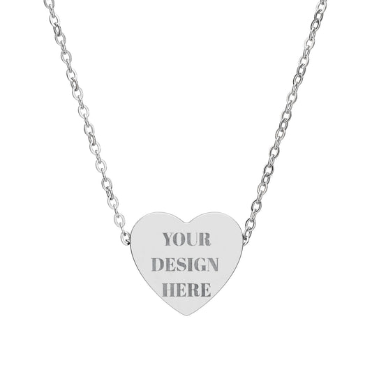 Engravable Heart Necklace — Personalized Name/Message Pendant