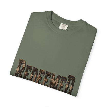 Garment-Dyed Statement Tee — Bold Single-Word Typographic Front