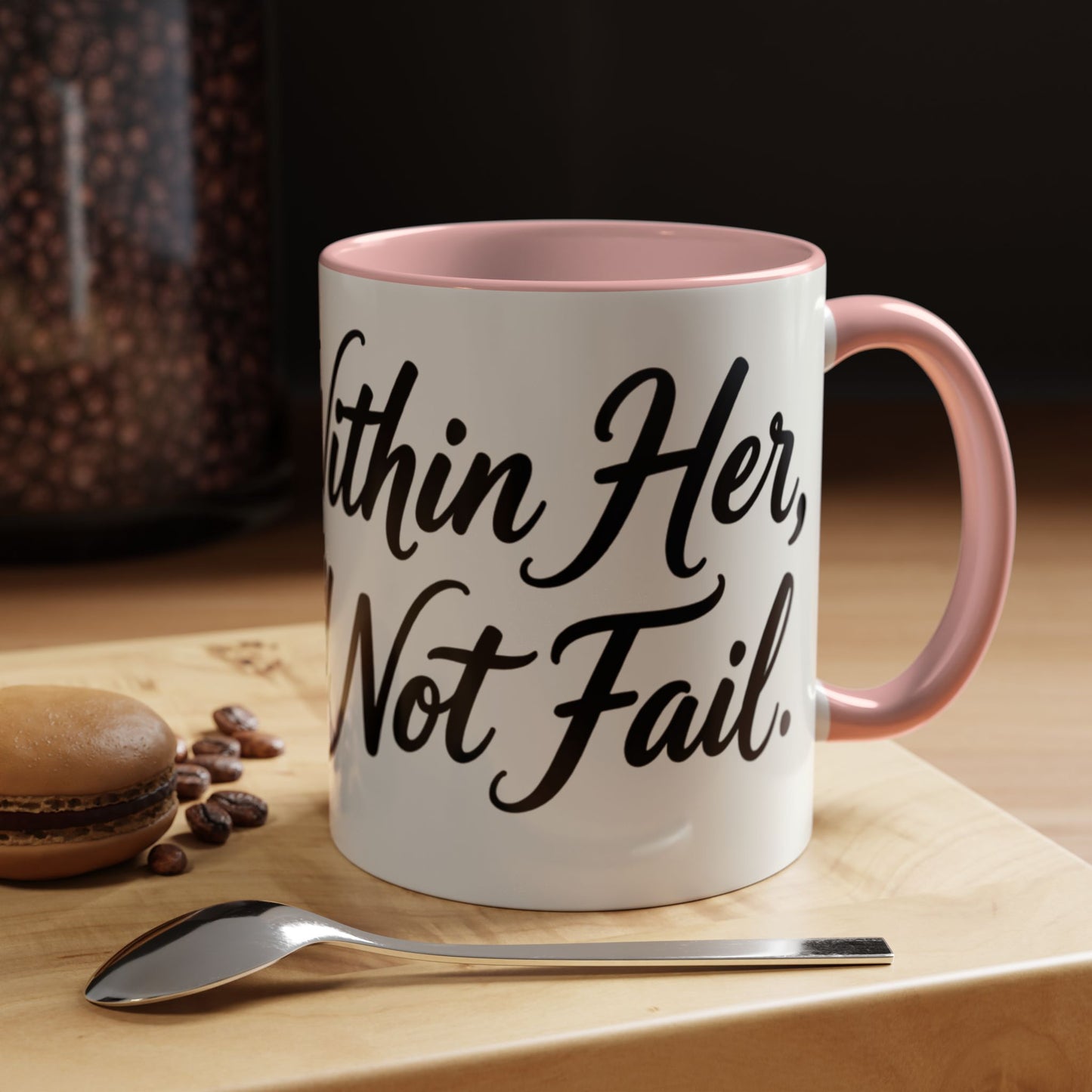 Inspirational Script Coffee Mug — "Strength Lives in Small, Steady Moments" (11/15 oz)
