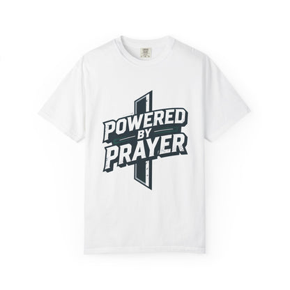 Powered by Prayer T‑Shirt — Faith Graphic Tee with Cross