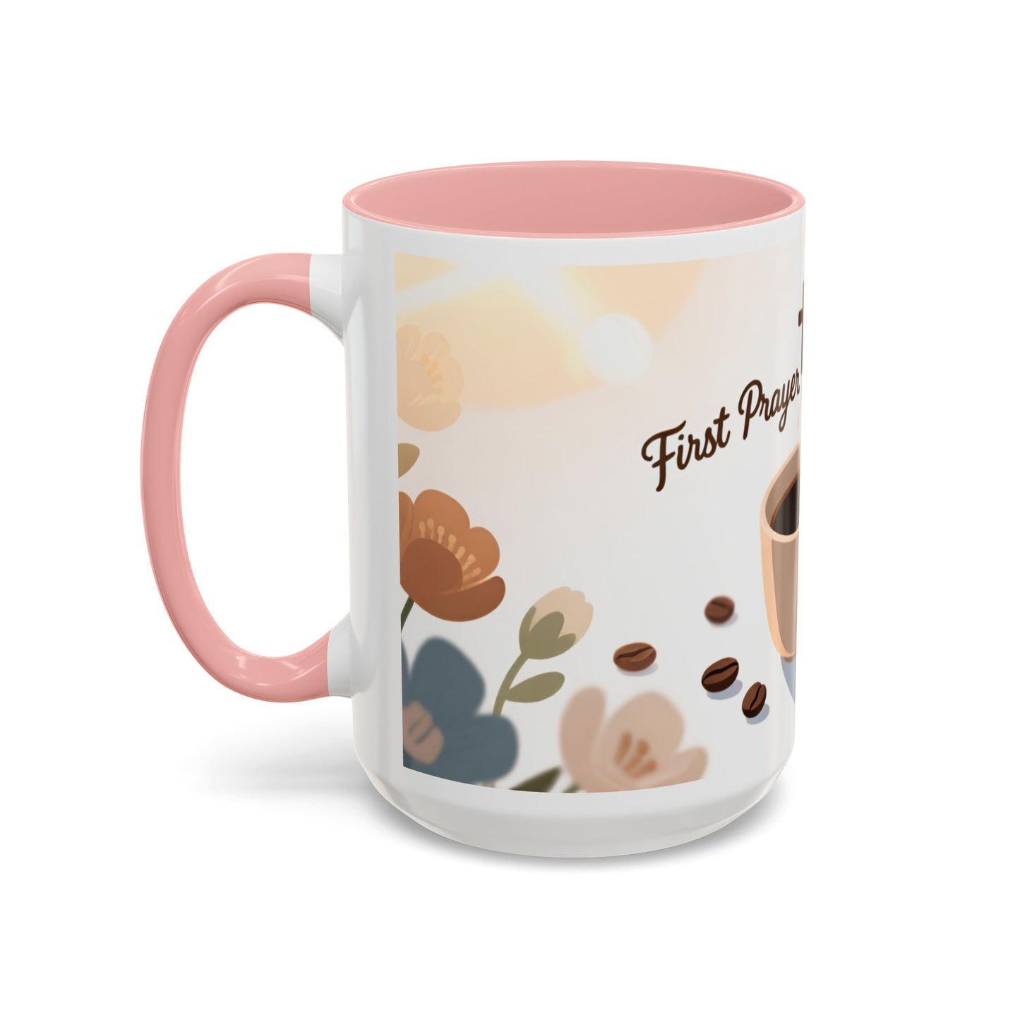 Prayer Then Coffee Mug — Christian Scripture Coffee Cup (1 Thessalonians 5:17) (Multi Color )