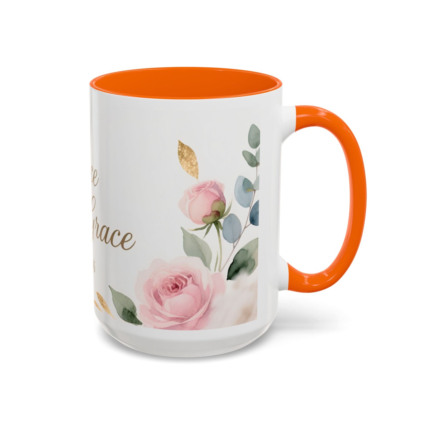 Grace Upon Grace Coffee Mug — Floral John 1:16 Scripture Accent Mug