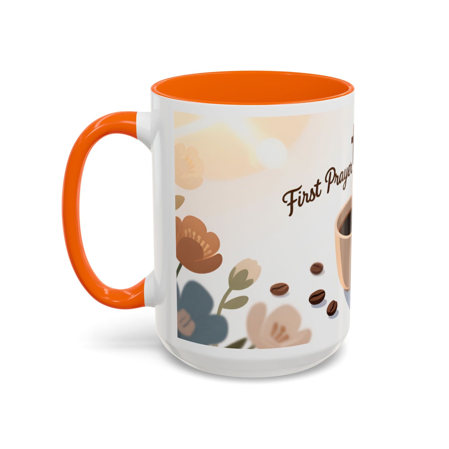 Prayer Then Coffee Mug — Christian Scripture Coffee Cup (1 Thessalonians 5:17) (Multi Color )