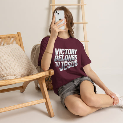 Victory Belongs to Jesus T-Shirt — Heavyweight Christian Faith Tee