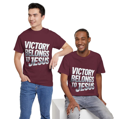 Victory Belongs to Jesus T-Shirt — Heavyweight Christian Faith Tee