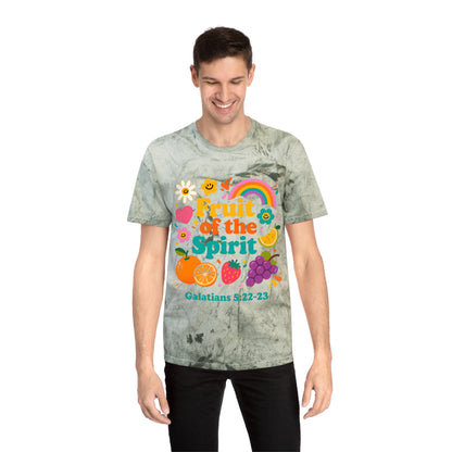 Fruit of the Spirit T-Shirt — Retro Rainbow & Fruit Christian Tee (Galatians 5:22-23)